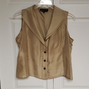 Gold silk sleeveless blouse